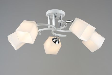 Люстра стельова Sirius B N6107/5 WT+CR з поворотнім механізмом