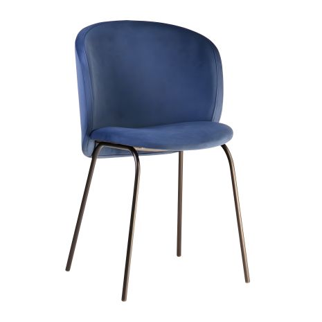 Синій вельветовий стілець Lilo