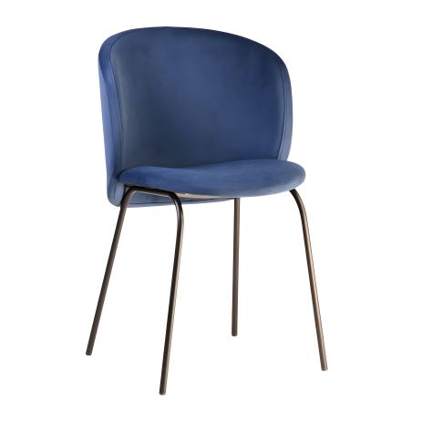 Синій вельветовий стілець Lilo