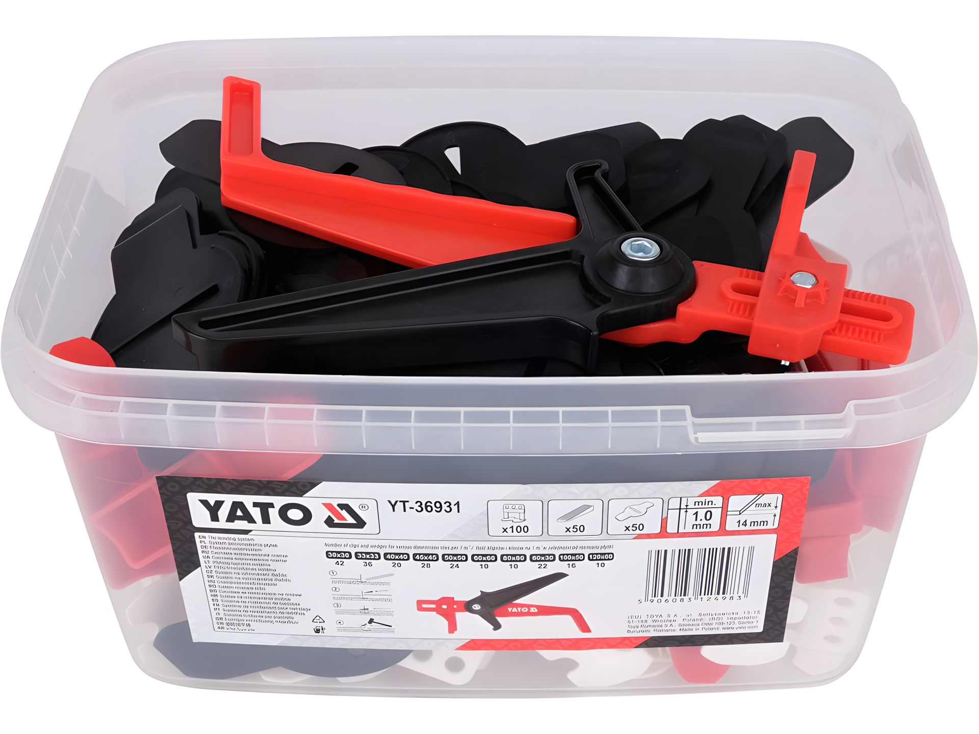 Кліпси, клини, підкладки для викладки плитки YATO YT-36931 Кліпси, клини, підкладки для викладки плитки YATO YT-36931