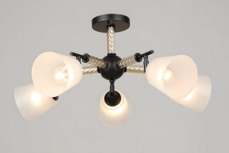 Люстра потолочная на 5 плафонов VALESO, Черный, K2343/5 Люстра потолочная на 5 плафонов VALESO, Черный, K2343/5