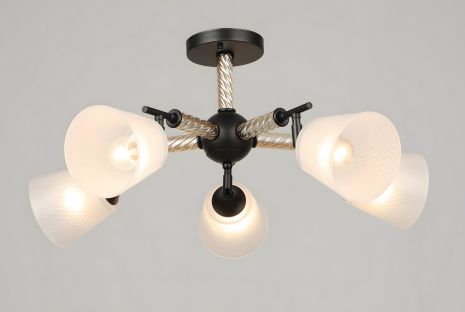 Люстра стельова на 5 плафонів VALESO, Чорний, K2343/5 - Виключне освітлення