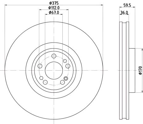 Гальмівний диск MERCEDES-BENZ GLS, HELLA PAGID (8DD355135201)