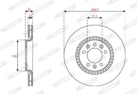 Диск тормозной TOYOTA PEUGEOT, PEUGEOT, FERODO (DDF2783C)