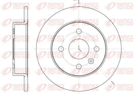 Диск тормозной VW OPEL, OPEL, REMSA (657000) Диск тормозной VW OPEL, OPEL, REMSA (657000)