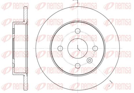 Диск тормозной VW OPEL, OPEL, REMSA (657000)