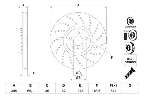 Гальмівний диск BMW X5, BOSCH (0986479F55) Гальмівний диск BMW X5, BOSCH (0986479F55)