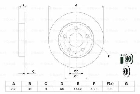 Диск тормозной MAZDA, MAZDA, BOSCH (0986479E54)