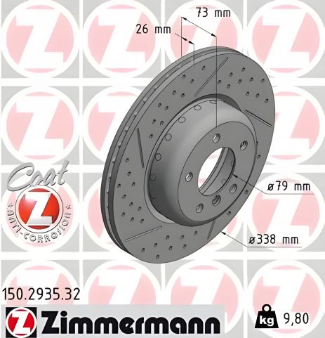 Гальмівний диск для BMW 3 від ZIMMERMANN (150293532)