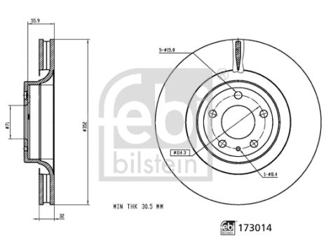 Диск тормозной FORD USA, FEBI BILSTEIN (173014) Диск тормозной FORD USA, FEBI BILSTEIN (173014)