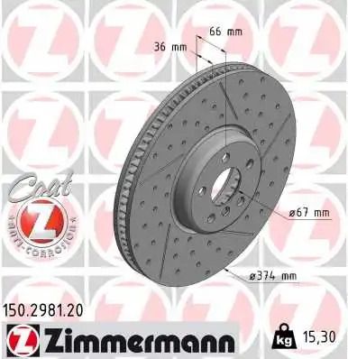 Диск гальмівний BMW 3, ZIMMERMANN (150298120) Диск гальмівний BMW 3, ZIMMERMANN (150298120)