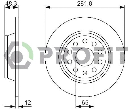 Диск тормозной SKODA SUPERB, SEAT ALHAMBRA, PROFIT (50101306)