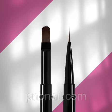 Двосторонній пензель EXPERT: лайнер 10 мм / пензель для гелю 11 мм