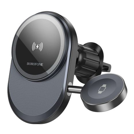 Автотримач Borofone BH219 Fine 2-in-1 Magnetic Wireless 15W Колір Чорний Автотримач Borofone BH219 Fine 2-in-1 Magnetic Wireless 15W Колір Чорний