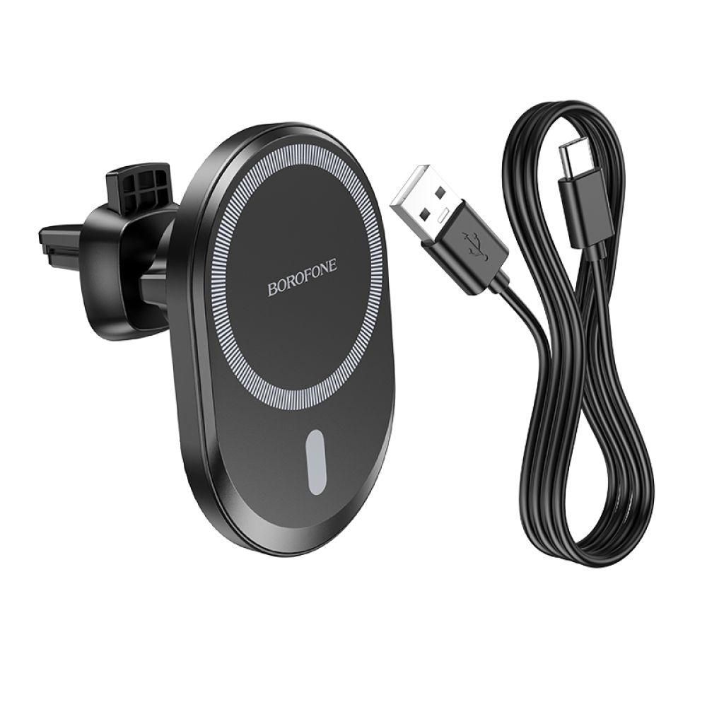Автотримач Borofone BH201 Magnetic Wireless 15W Колір Чорний Автотримач Borofone BH201 Magnetic Wireless 15W Колір Чорний