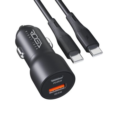Автомобільний Зарядний Пристрій Ridea RCC-47114 QPow Pro 1USB/1USB-C PD/QC 47.5W+Type-C to Type-C