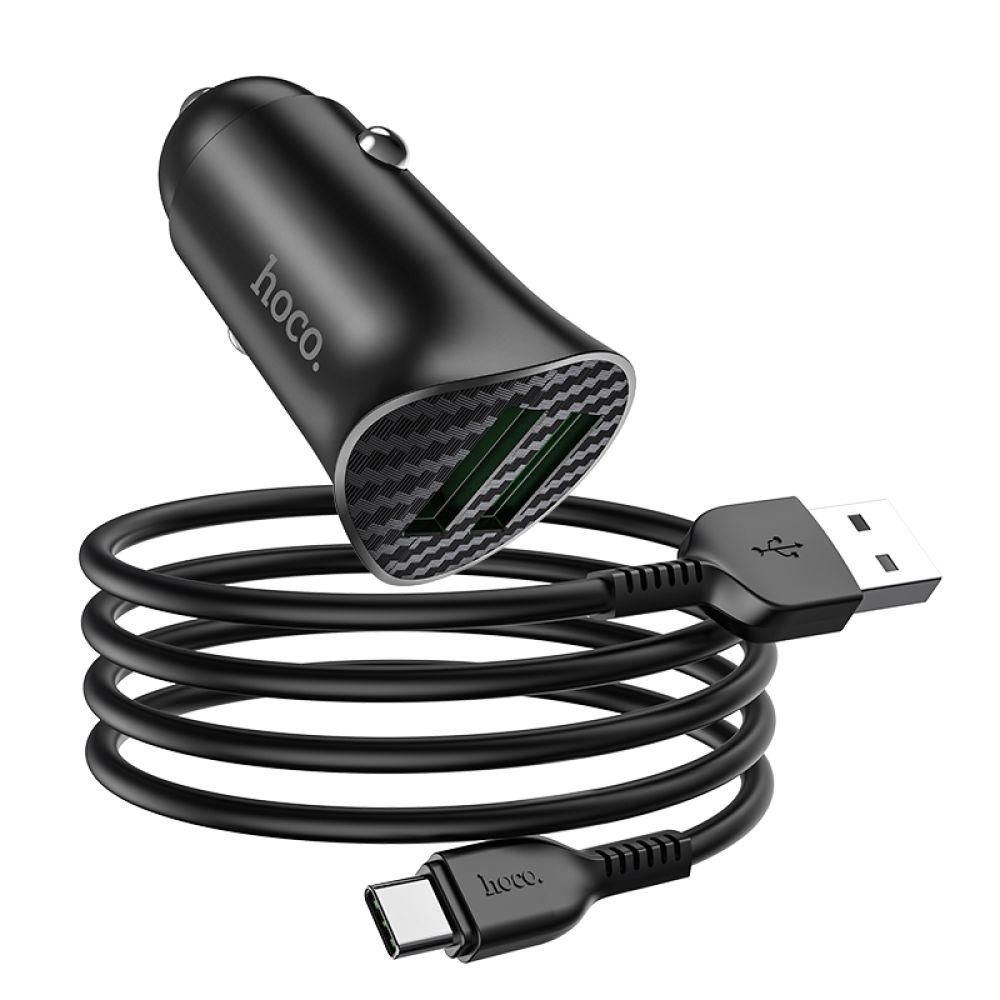 Автомобільний Зарядний Пристрій Hoco Z39 QC3.0 Type-C 2USB Автомобільний Зарядний Пристрій Hoco Z39 QC3.0 Type-C 2USB