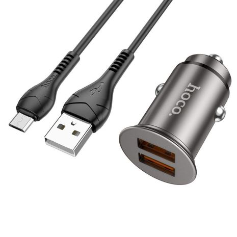 Авто Зарядное Устройство Hoco NZ1 36W QC3.0 Micro Цвет Металлически-серый Авто Зарядное Устройство Hoco NZ1 36W QC3.0 Micro Цвет Металлически-серый