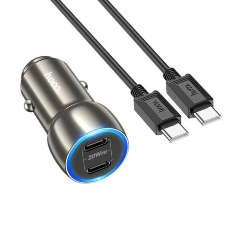 Автомобильное Зарядное Устройство Hoco Z48 Tough 40W (2C) Type-C to Type-C Автомобильное Зарядное Устройство Hoco Z48 Tough 40W (2C) Type-C to Type-C