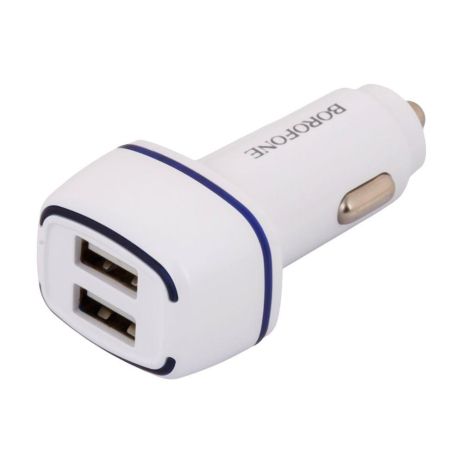 Автозарядний пристрій Borofone BZ14 Lightning 2USB 2.4A Колір Білий