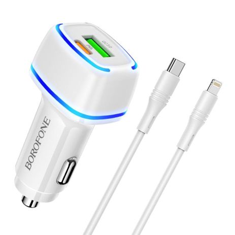 Автомобільний Зарядний Пристрій Borofone BZ14A PD20W+QC3.0 Type-C to Lightning 3A Автомобільний Зарядний Пристрій Borofone BZ14A PD20W+QC3.0 Type-C to Lightning 3A