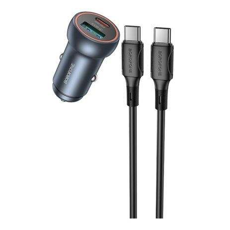 Автомобільний Зарядний Пристрій Borofone BZ32A 1USB/1USB-C QC/PD30W+Type-C to Type-C Автомобільний Зарядний Пристрій Borofone BZ32A 1USB/1USB-C QC/PD30W+Type-C to Type-C