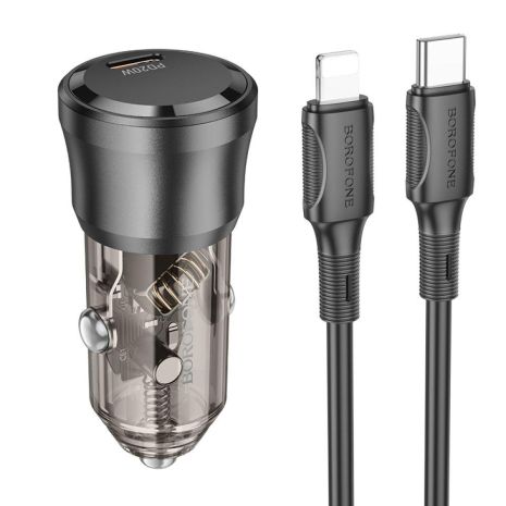 Автомобільний Зарядний Пристрій Borofone BZ24 1USB-C QC/PD20W+Type-C to Lightning Автомобільний Зарядний Пристрій Borofone BZ24 1USB-C QC/PD20W+Type-C to Lightning