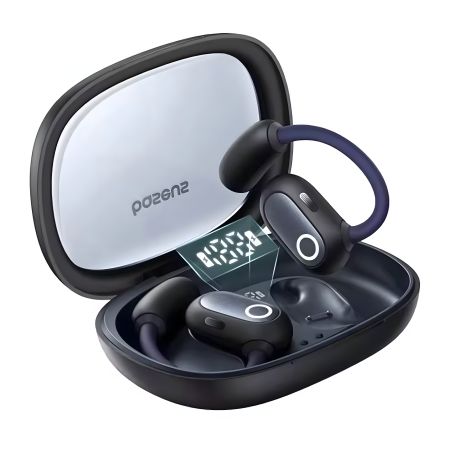 Спортивные TWS-наушники Baseus Eli Fit с открытым ухом для занятий спортом — черные