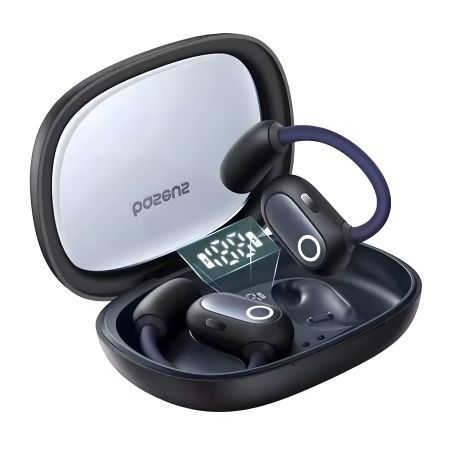 Спортивные TWS-наушники Baseus Eli Fit с открытым ухом для занятий спортом — черные