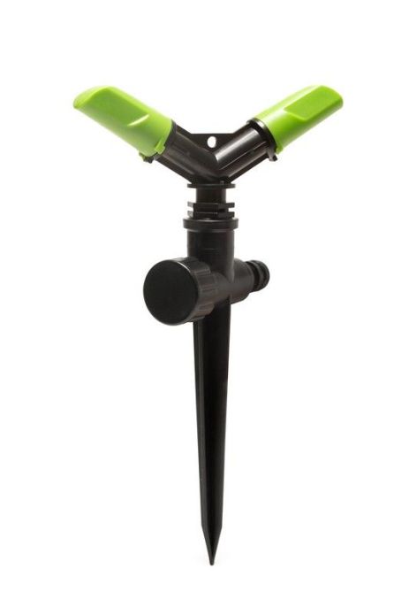 Обертальний зрошувач для поливу 2-ріжковий, ½ дюйма 12 м на ніжці MASTERTOOL 92-9362