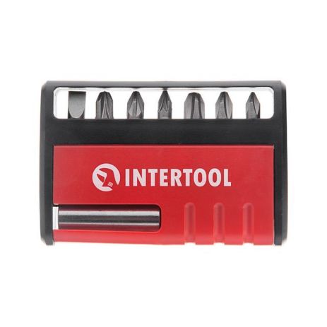 Набор отверточных насадок с магнитным держателем, 8 шт., Cr-V INTERTOOL VT-0107