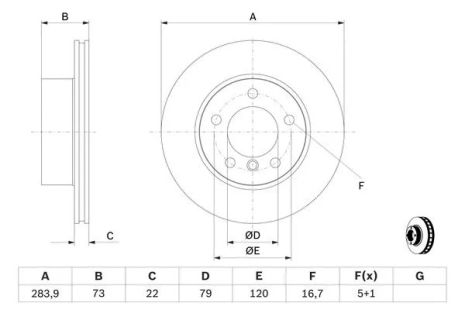 Диск тормозной BMW 2, BOSCH (0986479W60) Диск тормозной BMW 2, BOSCH (0986479W60)