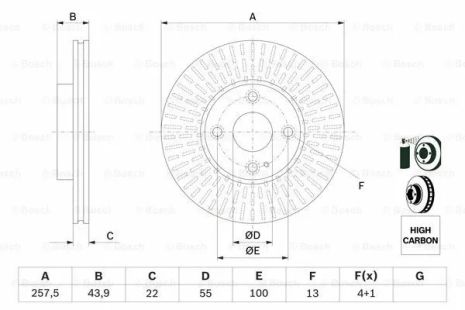 Диск тормозной MAZDA 2, BOSCH (0986479E56) Диск тормозной MAZDA 2, BOSCH (0986479E56)