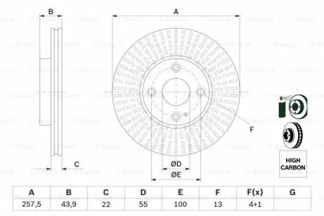 Диск тормозной MAZDA 2, BOSCH (0986479E56) Диск тормозной MAZDA 2, BOSCH (0986479E56)