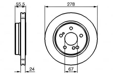 Тормозной диск для MERCEDES-BENZ C-CLASS, BOSCH (0986479133)