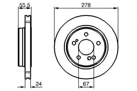 Гальмівний диск для MERCEDES-BENZ C-CLASS, BOSCH (0986479133)