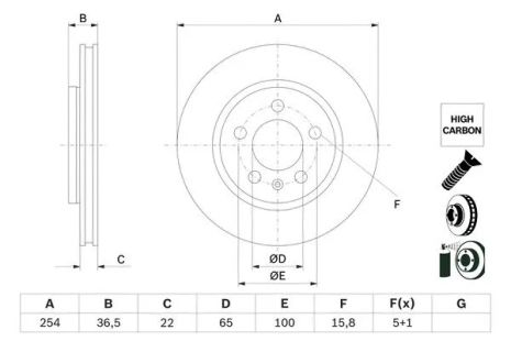 Диск тормозной VW POLO, BOSCH (0986479E01) Диск тормозной VW POLO, BOSCH (0986479E01)