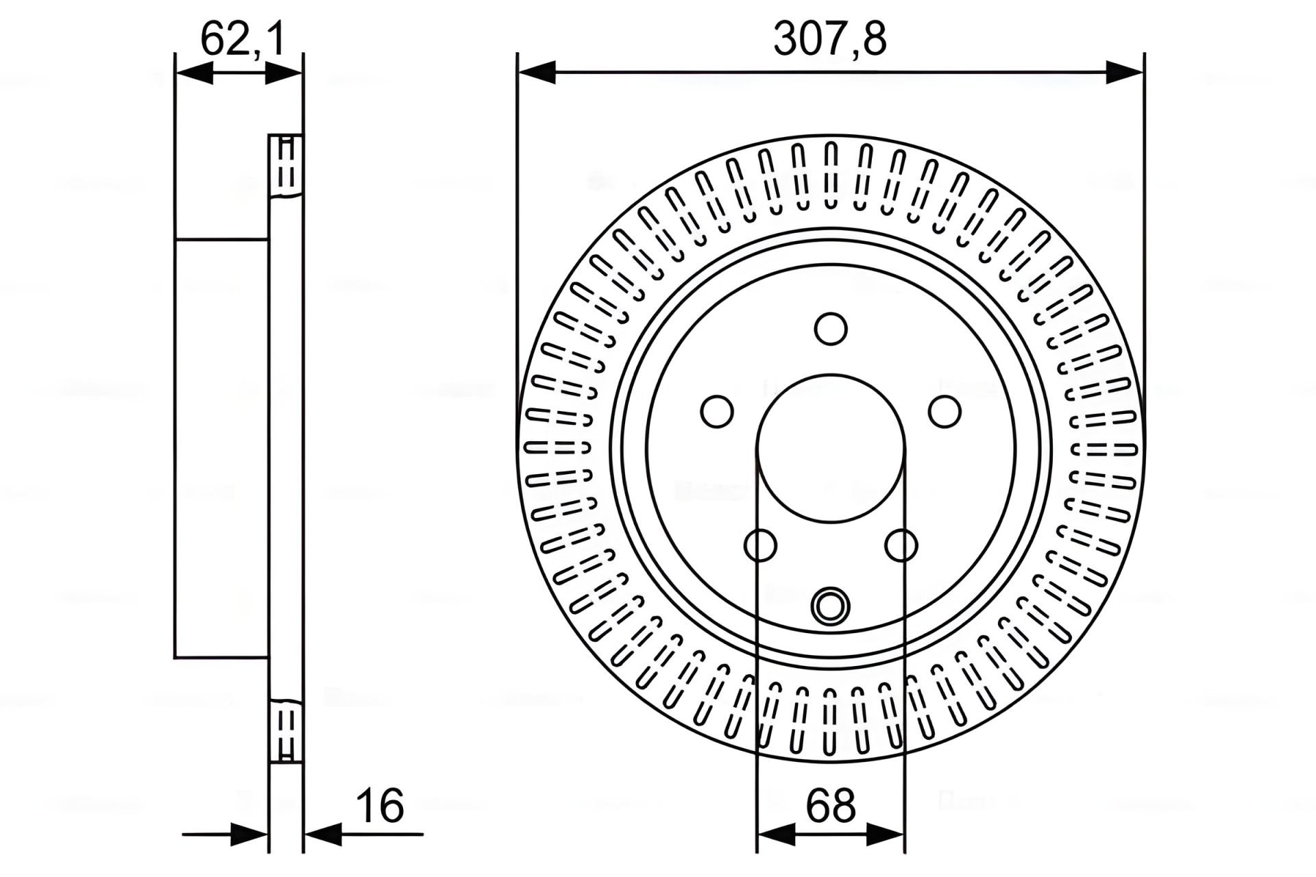 Гальмівний диск INFINITI JX, BOSCH (0986479W11) Гальмівний диск INFINITI JX, BOSCH (0986479W11)