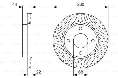Диск тормозной NISSAN TIIDA, NISSAN (DFAC), BOSCH (0986479U54) Диск тормозной NISSAN TIIDA, NISSAN (DFAC), BOSCH (0986479U54)