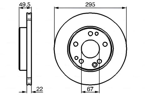 Гальмівний диск для MERCEDES-BENZ 124, BOSCH (0986478525) Гальмівний диск для MERCEDES-BENZ 124, BOSCH (0986478525)