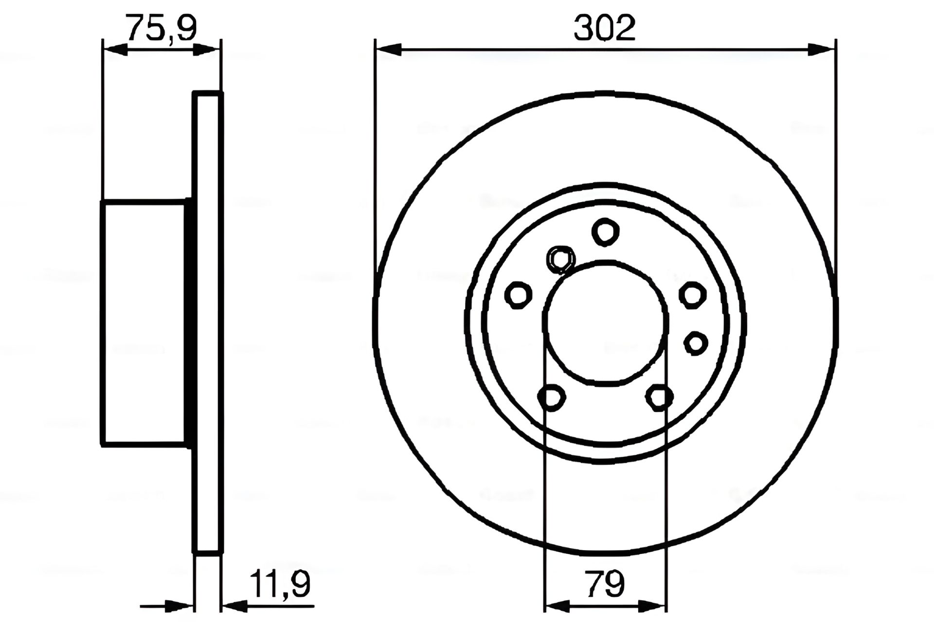 Гальмівний диск BMW 5, BOSCH (0986478319) Гальмівний диск BMW 5, BOSCH (0986478319)