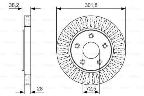 Диск тормозной FIAT FREEMONT, DODGE JOURNEY, BOSCH (0986479U45) Диск тормозной FIAT FREEMONT, DODGE JOURNEY, BOSCH (0986479U45)
