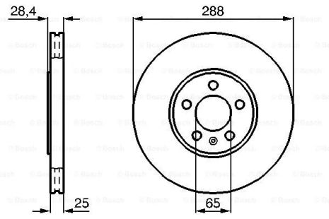 Диск тормозной VW GOLF, BOSCH (0986478619) Диск тормозной VW GOLF, BOSCH (0986478619)