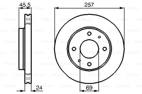 Диск тормозной HYUNDAI MATRIX, BOSCH (0986478774) Диск тормозной HYUNDAI MATRIX, BOSCH (0986478774)