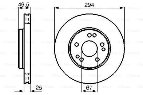 Диск тормозной MERCEDES-BENZ 124, BOSCH (0986478428) Диск тормозной MERCEDES-BENZ 124, BOSCH (0986478428)