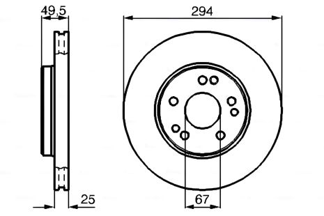 Гальмівний диск для MERCEDES-BENZ 124, BOSCH (0986478428) Гальмівний диск для MERCEDES-BENZ 124, BOSCH (0986478428)