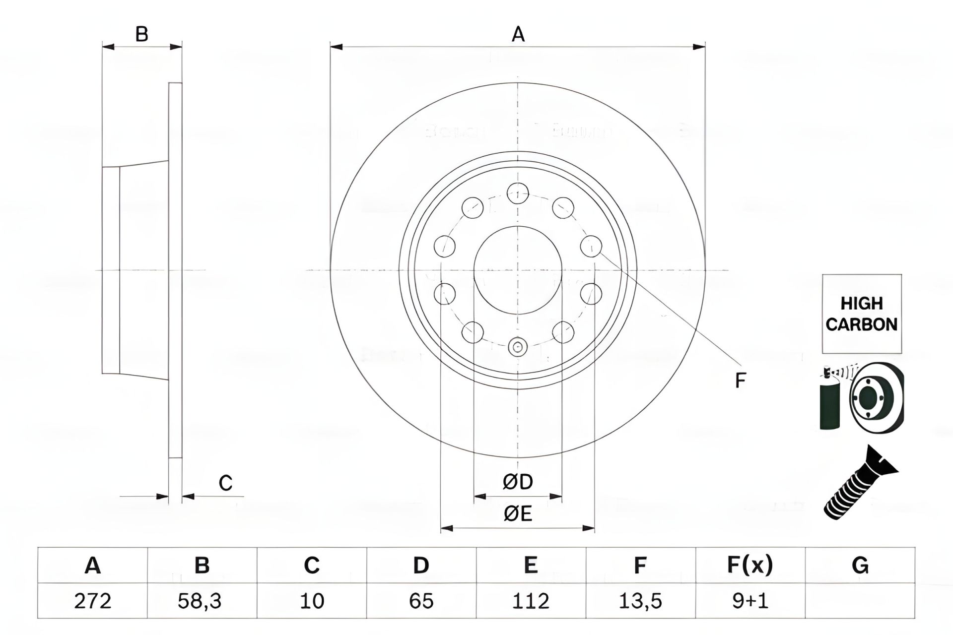 Гальмівний диск CUPRA ATECA, VW T-ROC (BOSCH 0986479F23) Гальмівний диск CUPRA ATECA, VW T-ROC (BOSCH 0986479F23)