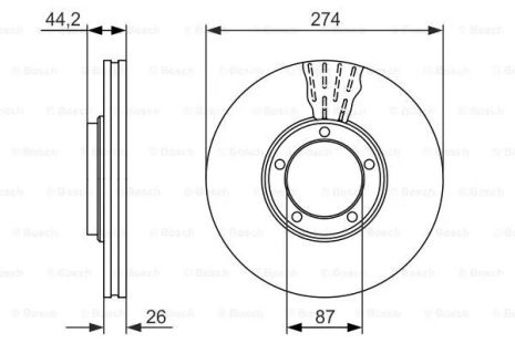 Диск гальмівний HYUNDAI H100, BOSCH (0986479696) Диск гальмівний HYUNDAI H100, BOSCH (0986479696)