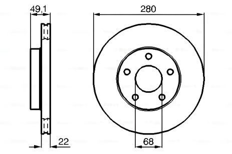 Тормозной диск для NISSAN CEFIRO, BOSCH (0986478833)