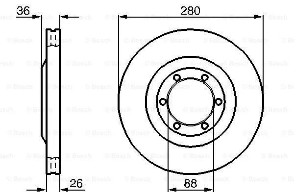 Диск тормозной ISUZU TROOPER, VAUXHALL FRONTERA, BOSCH (0986478437) Диск тормозной ISUZU TROOPER, VAUXHALL FRONTERA, BOSCH (0986478437)